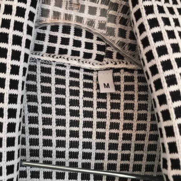 NWOT Black and white checkered long cardigan - Picture 2 of 5